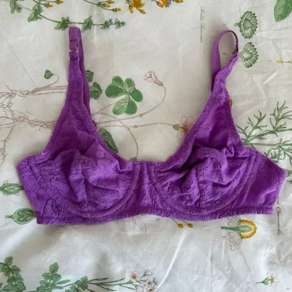 Purple Lace Underwire Bra - Araks